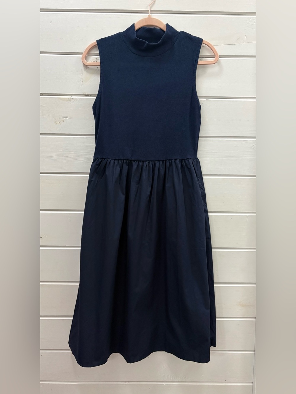 She+Sky Navy Midi Dress with pockets, NWT size medium